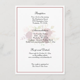 Invitation Réception de mariage florale classique élégante