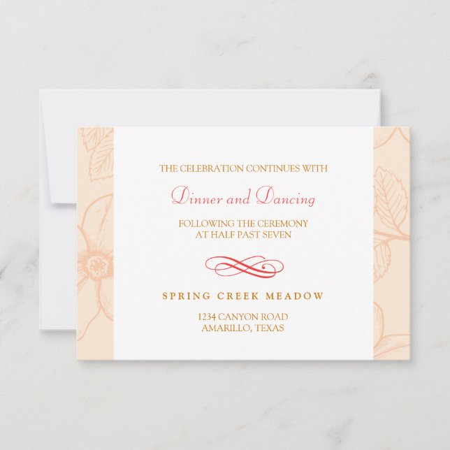 Invitation Réception de mariage florale de jardin printanière (Devant)