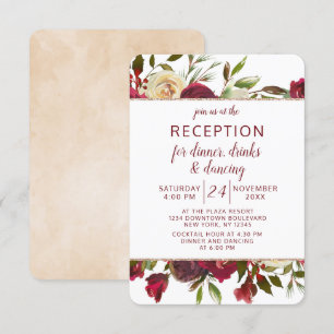 Invitation Réception de mariage florale hivernale de Mistleto