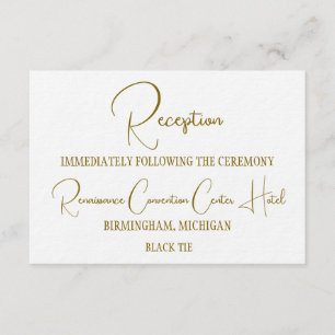 Invitation Réception de mariage formelle en noir et or 