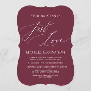 Invitation Réception de mariage fuite moderne Bourgogne Scrip