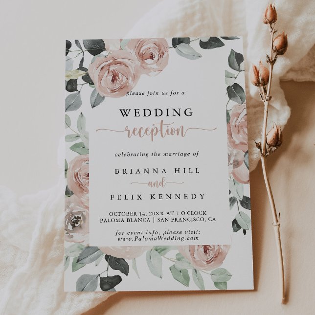 Invitation Réception de mariage Geometric Classic Rose Pâle  (Créateur téléchargé)