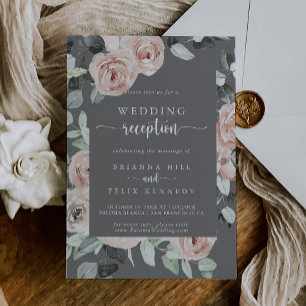Invitation Réception de mariage géométrique classique Rose gr