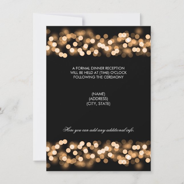 Invitation Réception de mariage Glamour Hollywood Or (Devant)