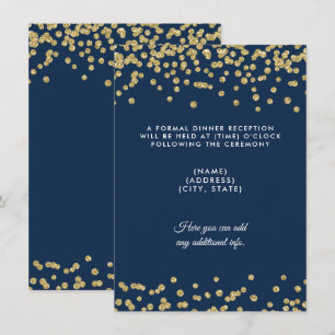 Invitation Réception de mariage Gold Faux Confetti Pailleté N