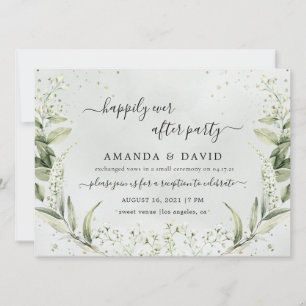 Invitation Réception de mariage Greenery Happily Ever After I