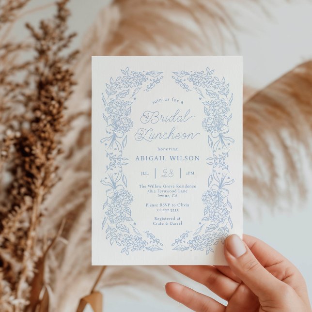 Invitation Réception de mariage héritage bleu français (Créateur téléchargé)