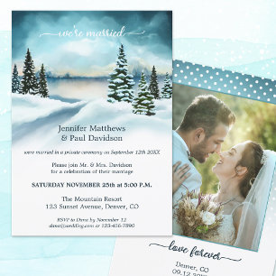 Invitation Réception de mariage hivernal féérique photo perso