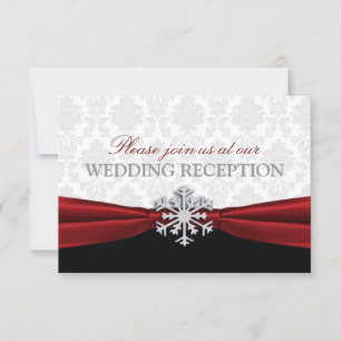 Invitation Réception de mariage hivernal Ruban Rouge