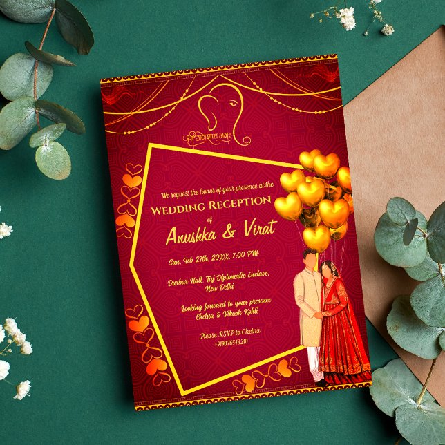 Invitation Réception de mariage indienne (Créateur téléchargé)