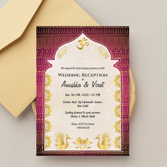 Invitation Réception de mariage indienne (Créateur téléchargé)
