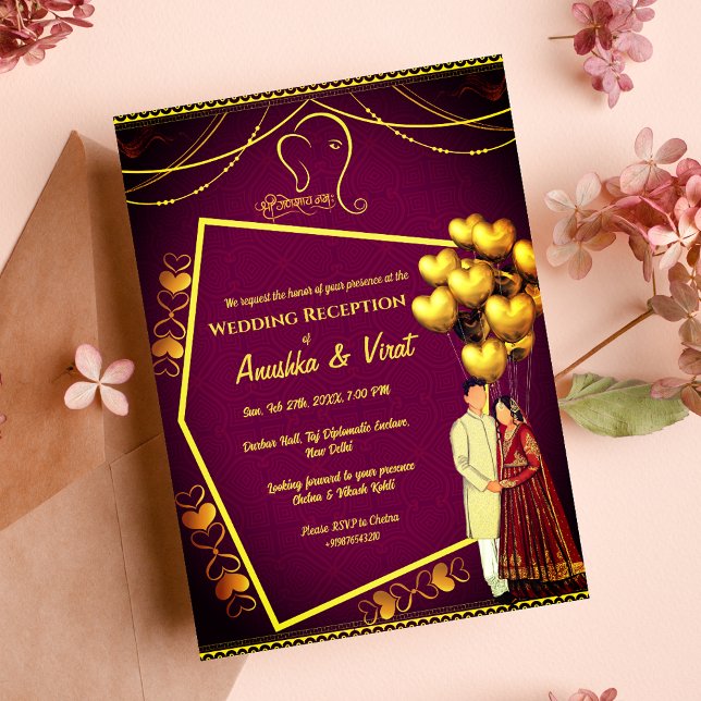 Invitation Réception de mariage indienne (Créateur téléchargé)