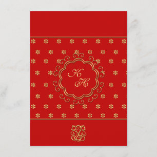 Invitation Réception de mariage influencée indienne en rouge