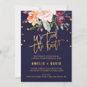 Invitation Réception de Mariage Intime Automnal Floral Nous N