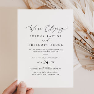 Invitation Réception de Mariage Intime avec Calligraphie Noir