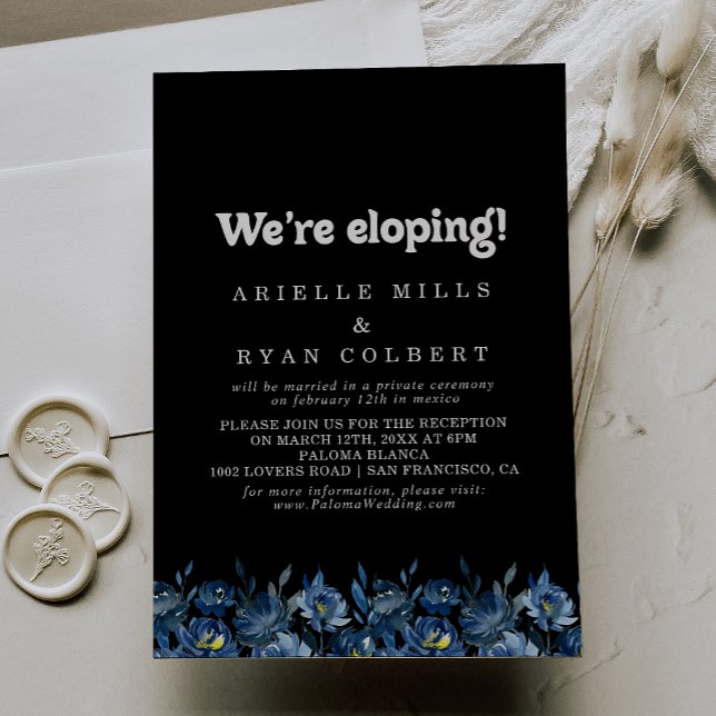 Invitation Réception de mariage intime bleu de la Royal Navy  (Créateur téléchargé)