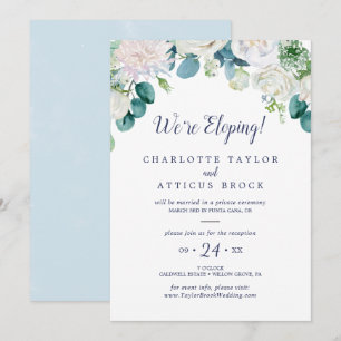Invitation Réception de Mariage Intime Fleurs Blanches Classi
