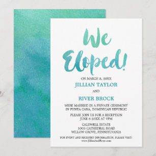Invitation Réception de mariage intime sur la plage avec call