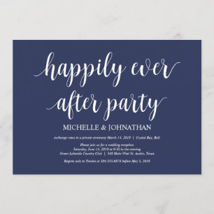 Invitation Réception de mariage intimiste et rustique en bleu