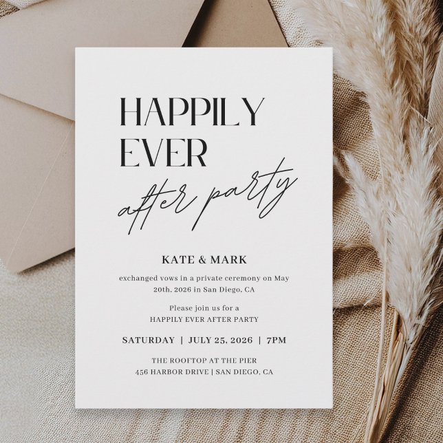 Invitation Réception de mariage intimiste minimaliste (Créateur téléchargé)