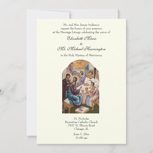 Invitation Réception de mariage ivoirien catholique byzantine (Devant)