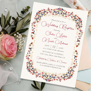 Invitation Réception de mariage luxueuse florale botanique pa