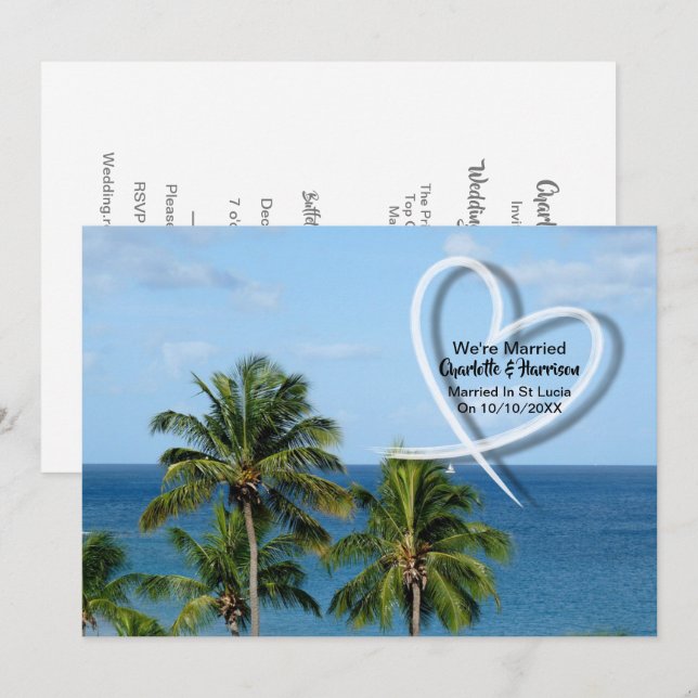 Invitation Réception De Mariage Mariée À Sainte-Lucie (Devant / Derrière)