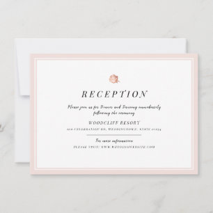 Invitation Réception de mariage minimaliste à fleurs d'or ros