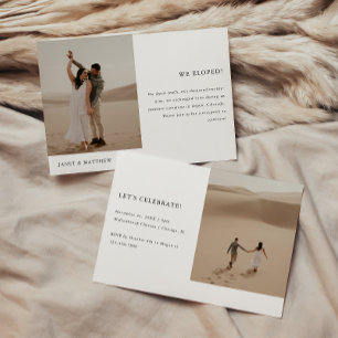 Invitation Réception de mariage minimaliste avec évasion et 2