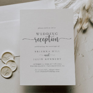 Invitation Réception de mariage minimaliste calligraphie arge