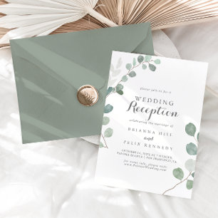 Invitation Réception de mariage minimaliste Eucalyptus verdur