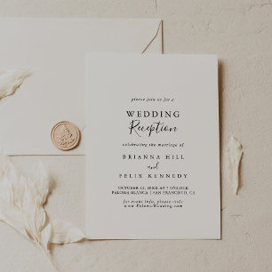 Invitation Réception de mariage minimaliste simple