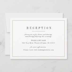 Invitation Réception de mariage minimaliste sophistiquée