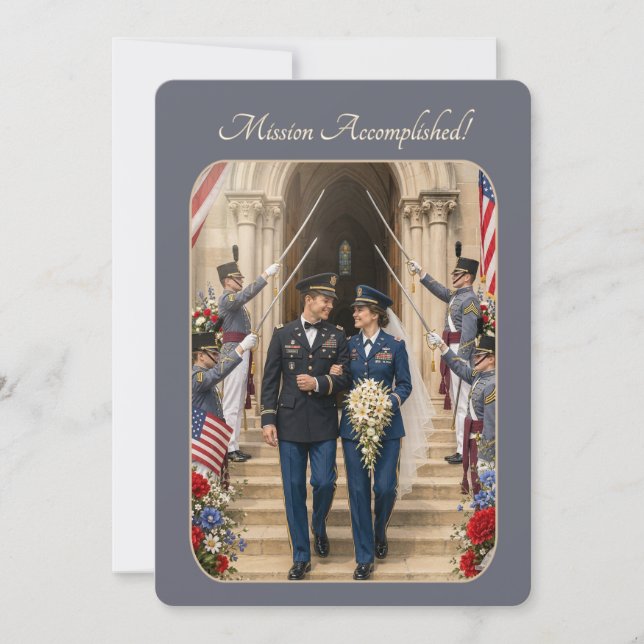 Invitation Réception de mariage - Mission militaire accomplie (Devant)
