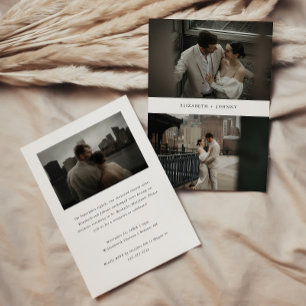 Invitation Réception de mariage moderne avec 3 photos de fuit
