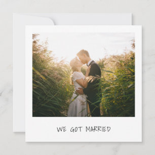 Invitation Réception de mariage moderne avec photo minimalist