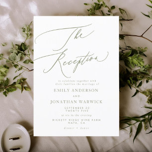 Invitation Réception de mariage moderne blanche et noire simp
