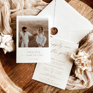Invitation Réception De Mariage Moderne, Boho Minimaliste Neu
