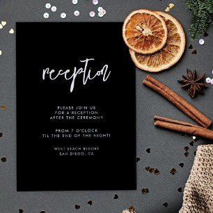 Invitation Réception de mariage moderne contemporain noir