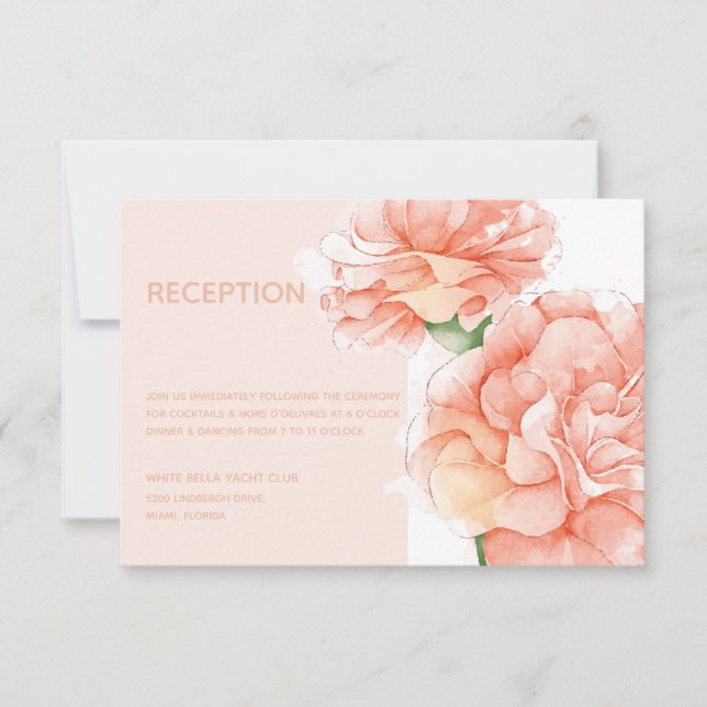 Invitation Réception De Mariage Moderne Florale Élégante (Devant)
