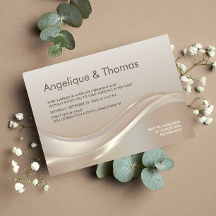 Invitation Réception De Mariage Moderne Simple Beige