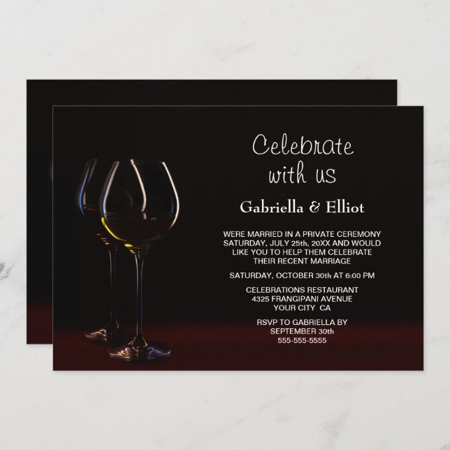 Invitation Réception de mariage moderne Vitrail noir (Devant / Derrière)