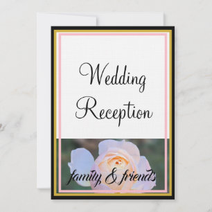 Invitation Réception de mariage Monogramme Roses roses pastel