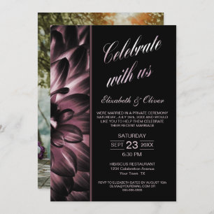 Invitation Réception de mariage Moody Rose Floral Photo
