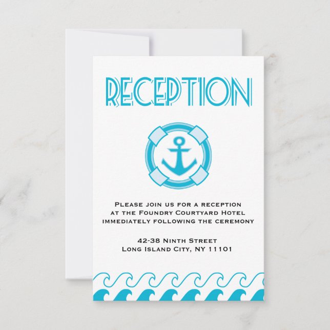 Invitation Réception de mariage nautique (Devant)