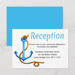 Invitation Réception de mariage nautique Ancre de bateau tur