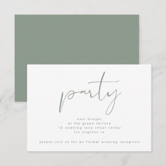 Invitation Réception De Mariage Neutre Neutre Vert Sage Moder