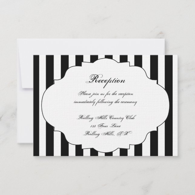 Invitation Réception de mariage noire de rose blanc et rouge (Devant)