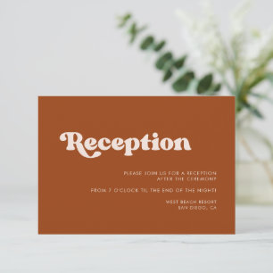 Invitation Réception de mariage orange brûlé rétro chic