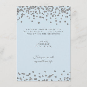 Invitation Réception de mariage Paillettes argentées Confetti